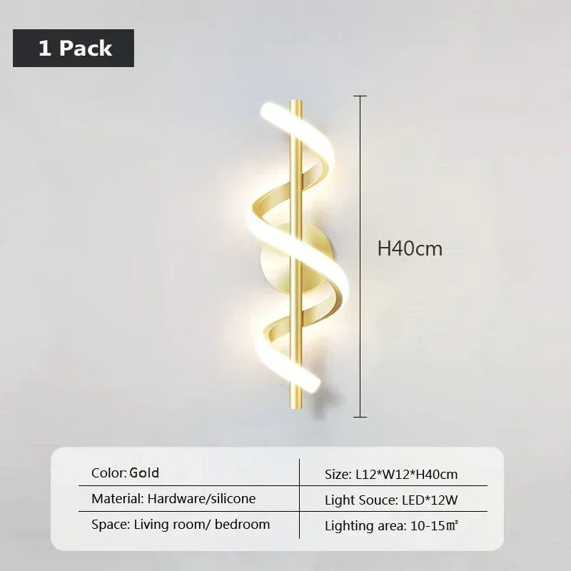 Modern LED Wall Lamp Black Gold Decorative Lighting Living Room Corridor Indoor Fixtures Minimalist