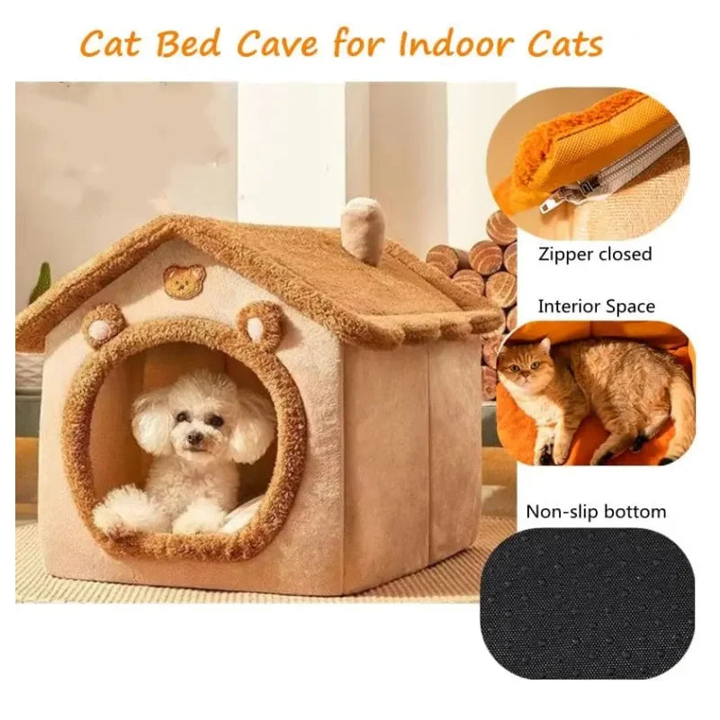 New Foldable Pet House Removable Washable Cat House Puppy Cave Sofa Pet Bed House For Extra Small Dogs And Small And Medium Cats