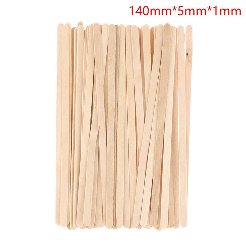 50pcs Disposable Wooden Coffee Stirrers Hot Cold Drinking Stir Beverage Stir Sticks Biodegradable Utensils Bar Cafe or Home Use