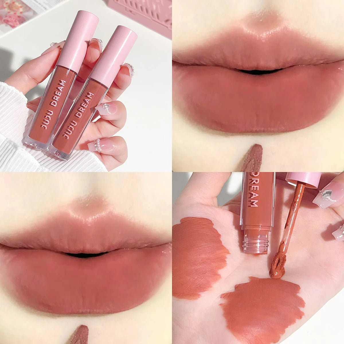 Floral Lip Gloss Water Mist Lip Tint Matte Lightweight and Translucent Lip Stain Whitening Lipstick Non-Transfer