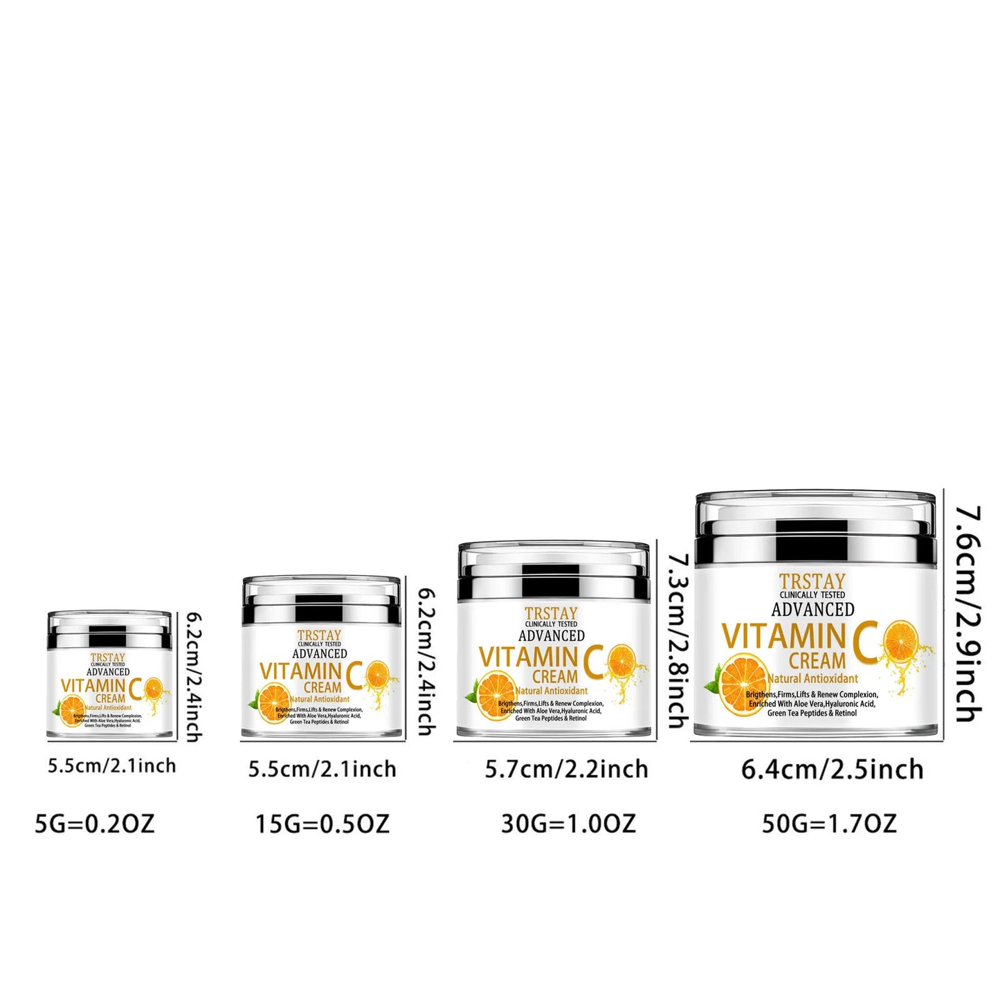 Vitamin C Cream, Vitamin C Face Cream With Nicotinamide & Hyaluronic Acid,