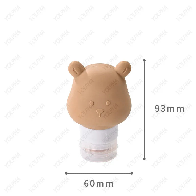 Cute Bear Travel Bottles Leak Proof Portable Mini Refillable Squeezable Containers for Shampoo Conditioner Lotion Toiletries