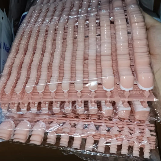 120pcs Square ToeNail Tips - Short French Tip Press On Toenails Pink Soft Gel Toe Nail Tips Full Cover Fake Toe Nail Extensions