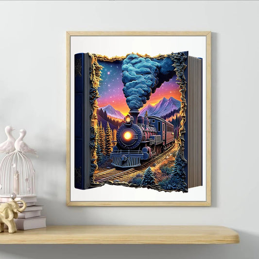 "Train Wooden Puzzle | Challenging Brain Game with Irregularly Cut Pieces • Durable Wooden Construction • Colorful Artwork & Int