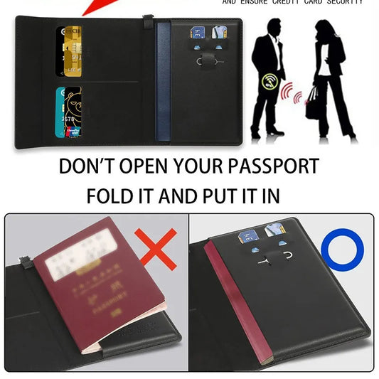 Travel Essentials RFID Blocking Passport Holder Multifunctional Large Capacity Passport Cover Gifts Business Travel Card Case