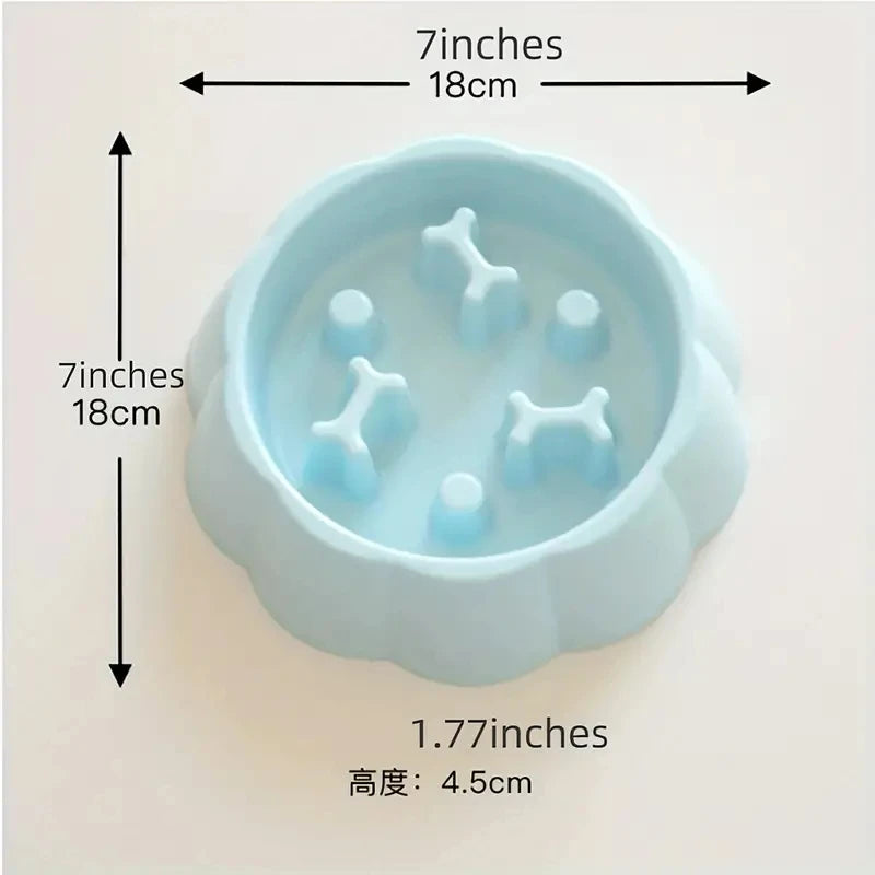 Anti-Choking Slow Feeder Dog Bowls, 1Pcs Set - Non-Slip, DurablePlastic Food & Water Dishes For Small To Medium Dogs