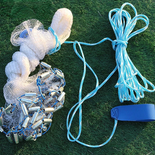 Lawaia American Style Loopless Hand Cast Net Japanese Cast Net Monofilament Nylon with Iron Steel Pendants