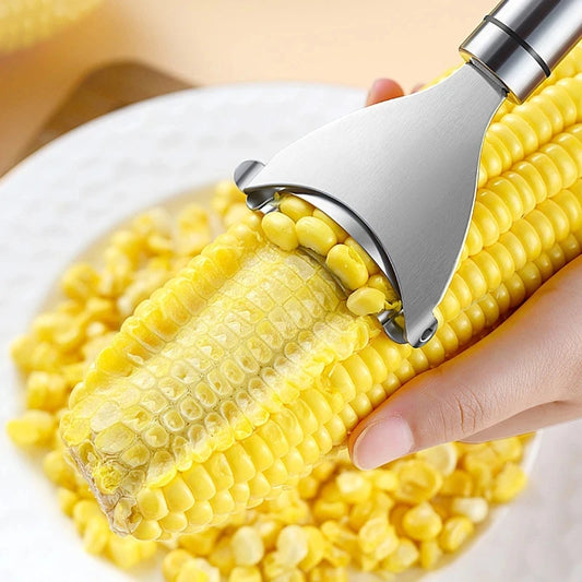 Stainless Steel Corn Peeler Corn Thresher Easy Peel Corn Stripper Handle Corn Knives Peeler Kitchen Fruit and Vegetable Tools