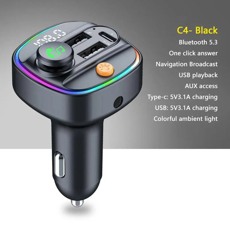 Xiaomi FM Transmitter Bluetooth 5.3 Hands Free Car AUX Radio Modulator MP3 Player with Fast Charging Adapter Auto Accessories