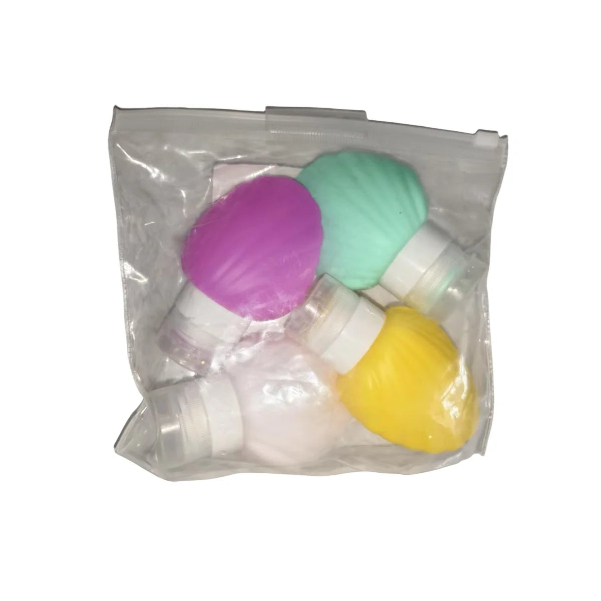 Leak Proof Squeezable Silicone Travel Bottles, Reusable, Refillable Bottles, Shell Shape