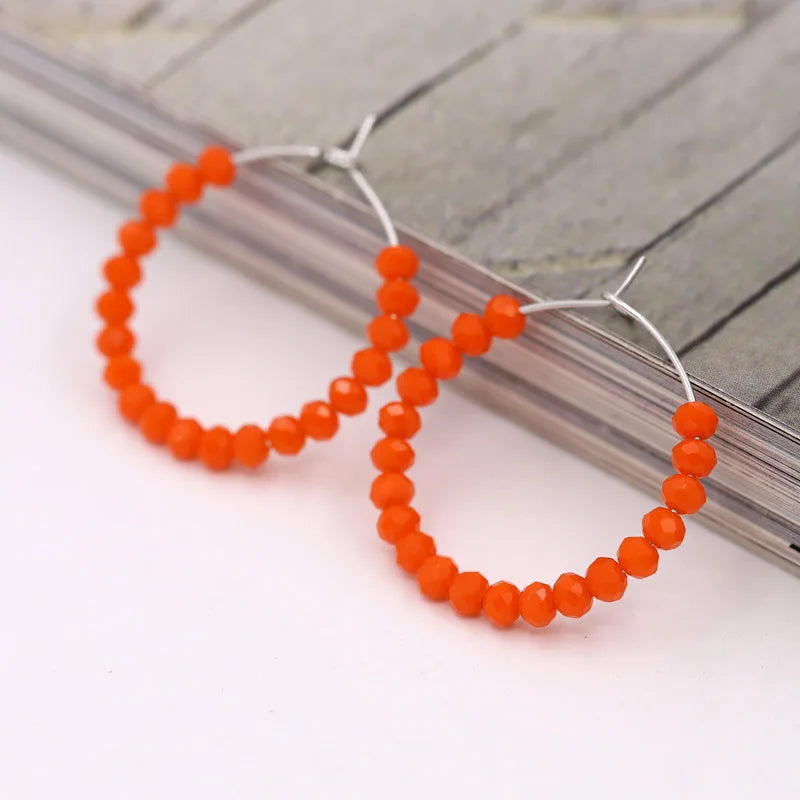 Fashion Women's Earrings Boho Colorful Crystal Beaded Earrings Jewelry Female Girls Gifts Ear Ring Accessories