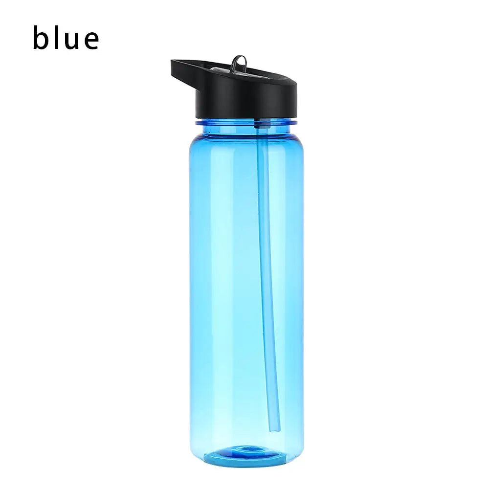 750ml Sports Water Bottle With Straw Outdoor Plastic Clear Dinkware Gym School Travel Camping Portable Leakproof Drinking Cup
