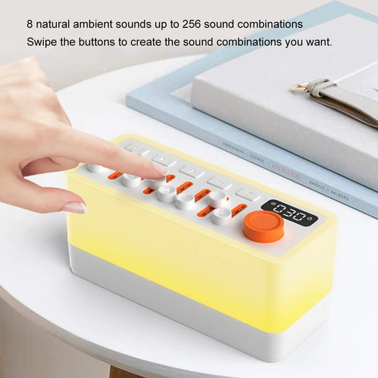 White Noise Sleep Sound Machine Bluetooth Speaker DIY Smart Sleep Aid Speaker RGB Color Night Light With 8 Nature Sounds