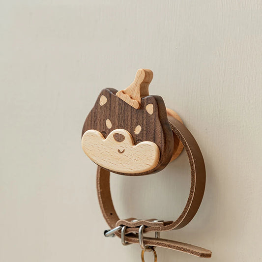 1pcs Animal Wooden Hooks Cute Room Decor Hook Wall Keychain Coat Hook Home Door Wood Hook Hanger Kitchen Accessories Gadget