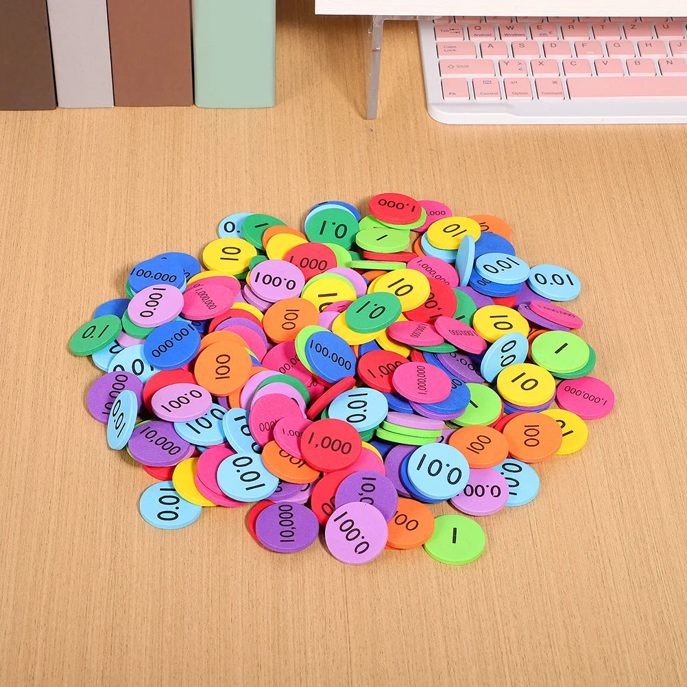 3 Set EVA Number Discs Math Manipulative Place Value Disks Educational Equipment Supplies Teaching Aids Decimal Chart Learning