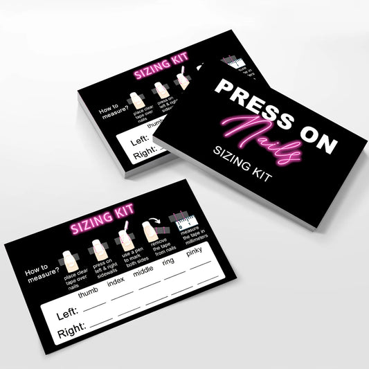 50Pcs Press On Nails Sizing Kit Card Business Card Customize Press-on Nails Size Record Card Nails Accessoires Tools