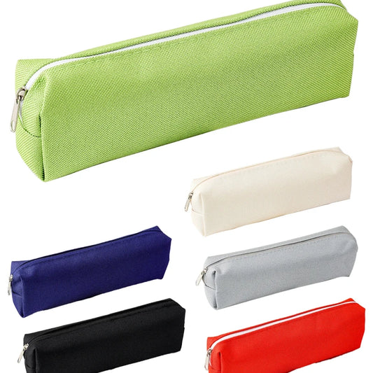 Simple Pencil Case School Supplies Pencil Cases Estuche Escolar Solid Color School Stationery Kalemlik Trousse Pencil Pouch-LJX