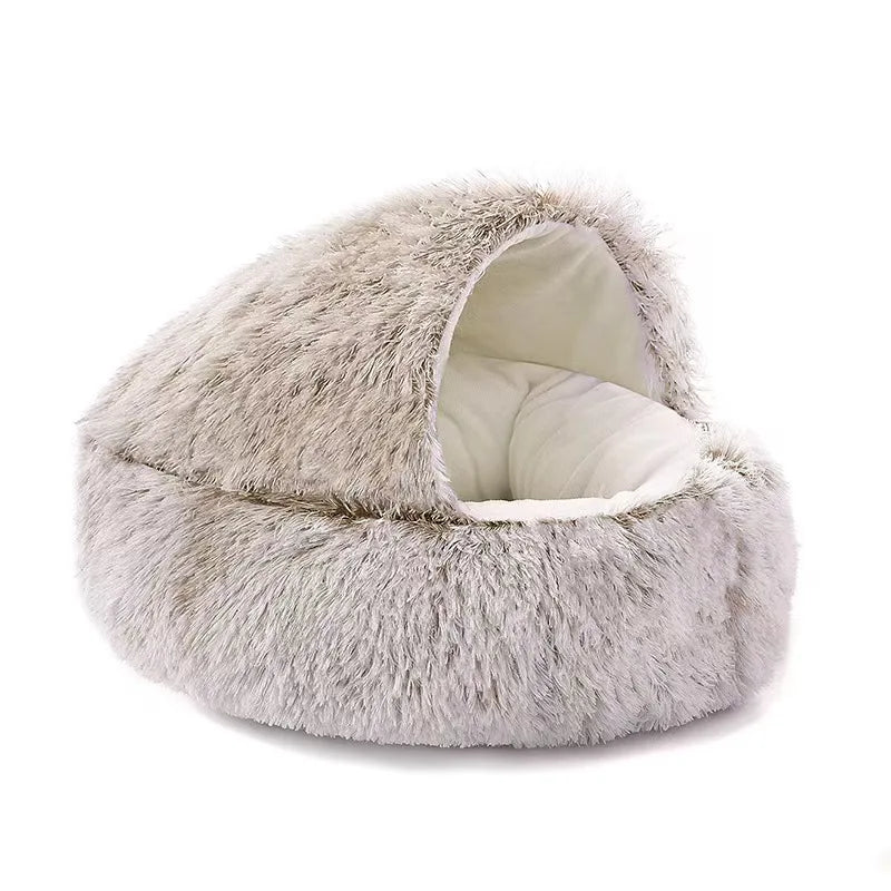 Cat Bed for Indoor Cats, Round Cat Nest Bed, Warm Soft Cat Cave Bed, Winter Self Warming Cat Bed, Small Puppy Pet Sleeping Bed