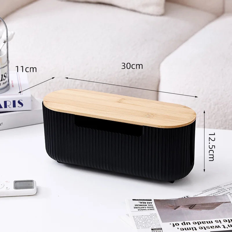 Creative Simple Wire Box Bamboo Wood Cover Cable Management Box Plug Board Storage Box Power Cord Charger Storage