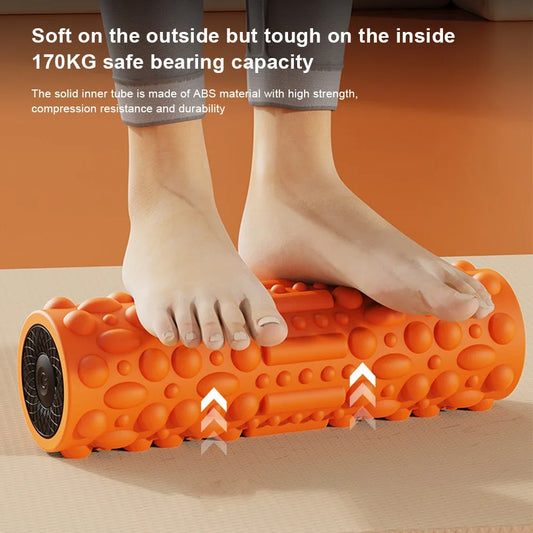 Electric Vibrating Foam Roller Yoga Column Rechargeable Massage Column 5 Modes Exercise Roller for Bodybuilding