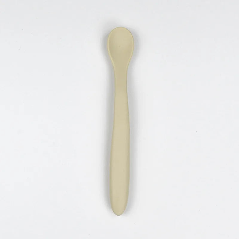 Baby Soft Silicone Spoon Food Grade Children's Feeding Training Spoon Long Handle Weaning Eating Practice Spoon