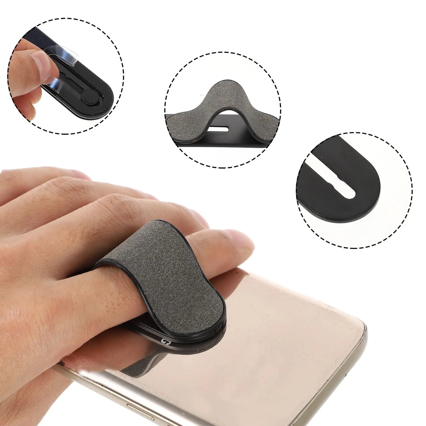 Adjustable Phone Ring Holder Cell Phone Stand Portable Finger Strap Handheld Mobile Phone Grip Adhesive Phone Holder Kickstand