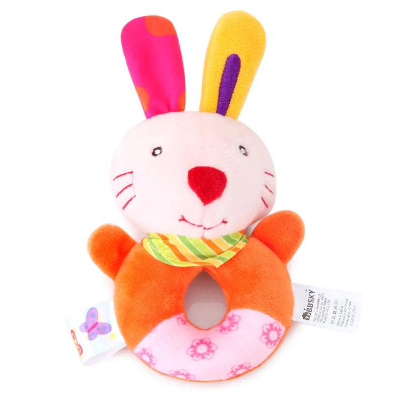 Baby Plush Rattle Cartoon Animals Crib Mobile Bed Bell Toys 0-12 Months Infant Toddler Early Educational Toy for Newborn Gifts