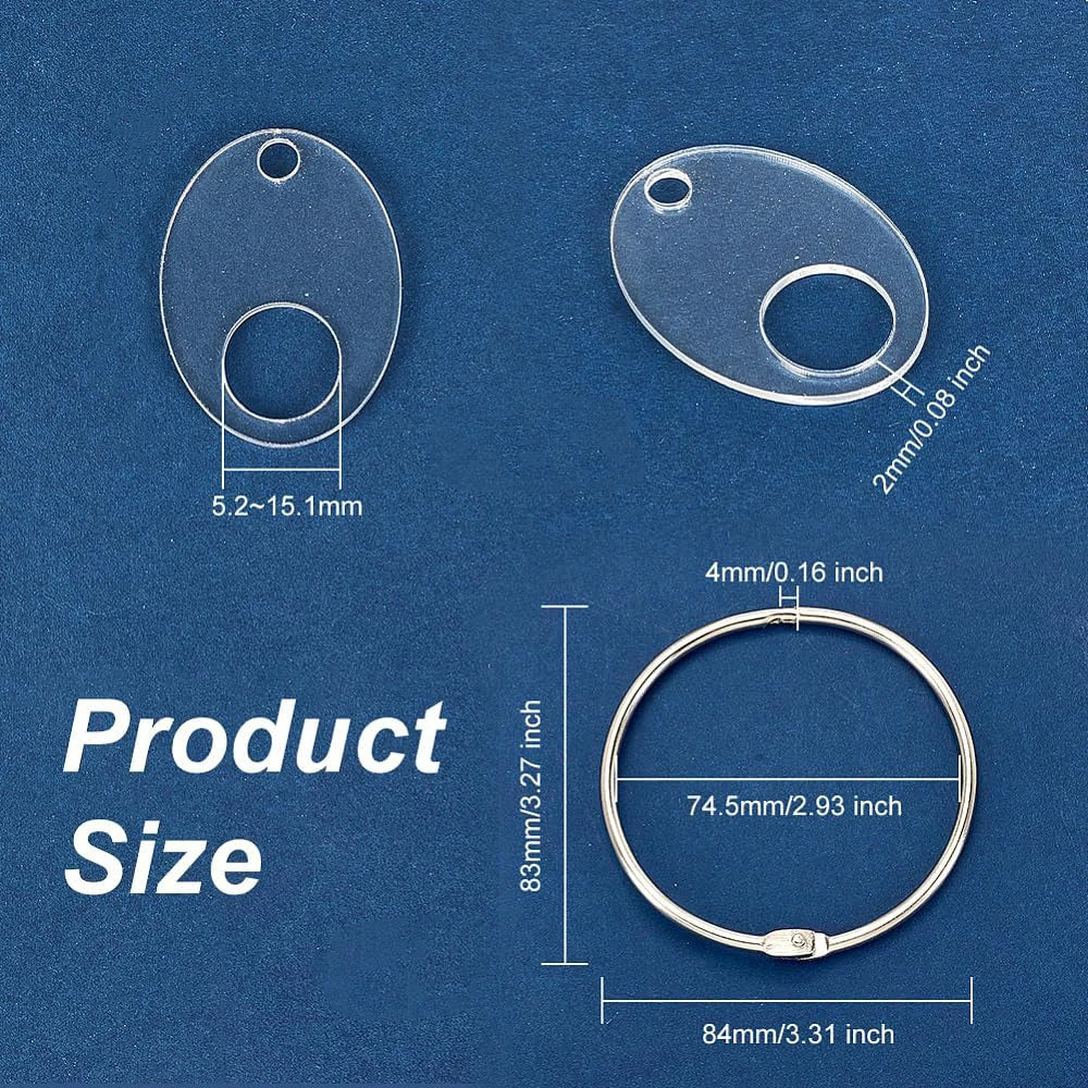 20Pcs Acrylic Bobbins Organizers Cross Stitch Tread Holder & Metal Ring Thread Bobbins Organizers for Sewing Storage DIY Crafts