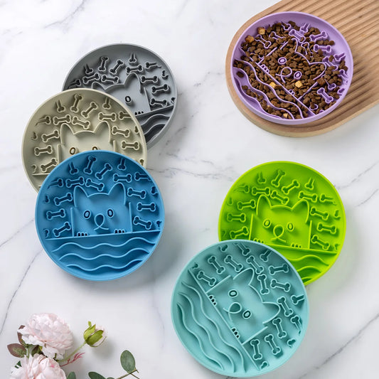 1Pc Silicone Pet Slow Feeder Food Lick Mat Anti-Slip Lick Bowl for Dogs and Cats