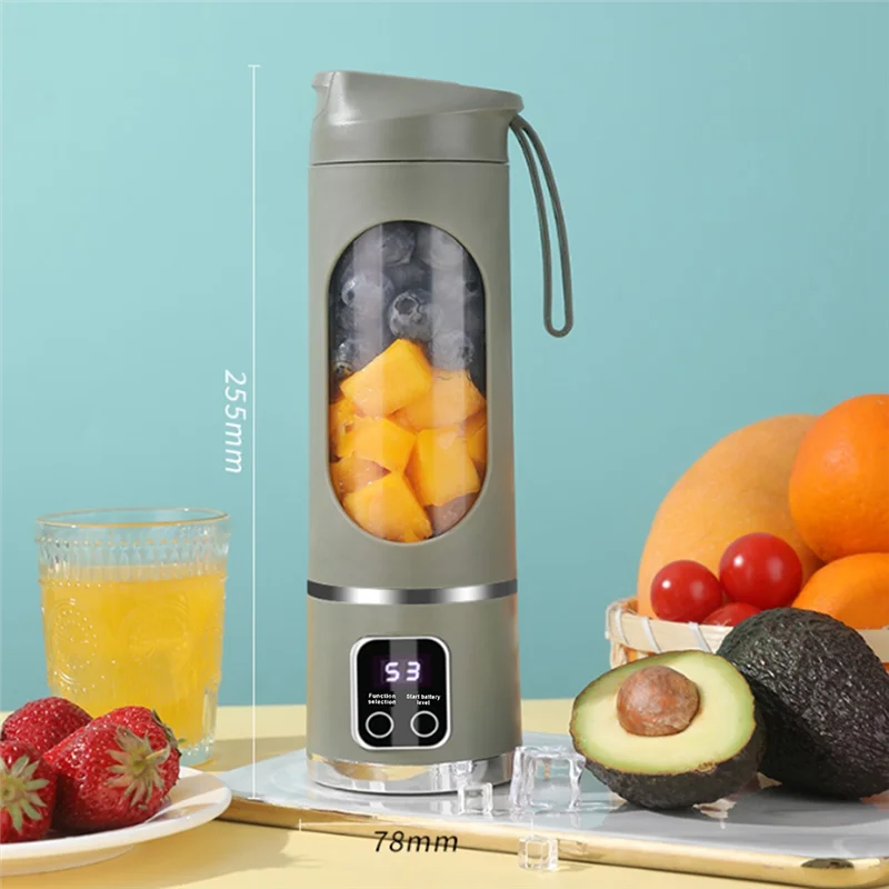 A01V-USB Rechargeable Portable Blender 8 Blade Mini Ice Crusher With Digital Display 3 Modes Portable Blender A