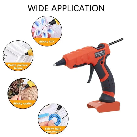 Cordless Hot Glue Gun for Milwaukee 18V Battery with 30pcs 7mm Sticks 30s Quick Preheat for Arts & Crafts & DIY (No Battery)