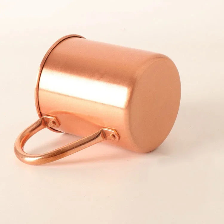 Moscow Mule Mug Pure Copper Solid Smooth without Inside Liner for Cocktail Coffee Beer Milk Water Cup Home Bar Drinkware