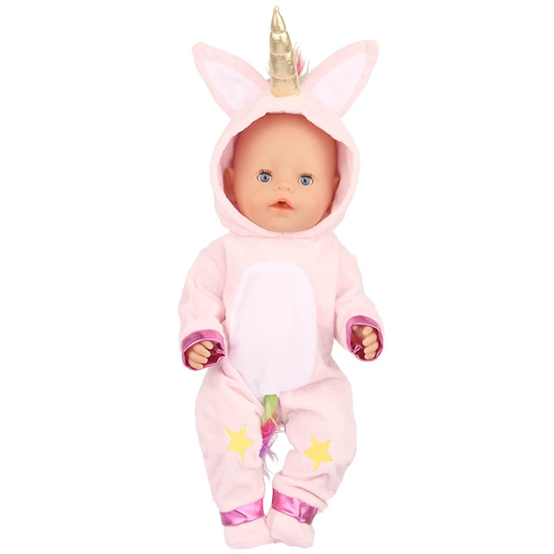 Toy Accessories Five Colors Fit 18 inch 43cm Doll Clothes Born Baby Animal Doll Clothes Suit For Baby Halloween Festival Gift