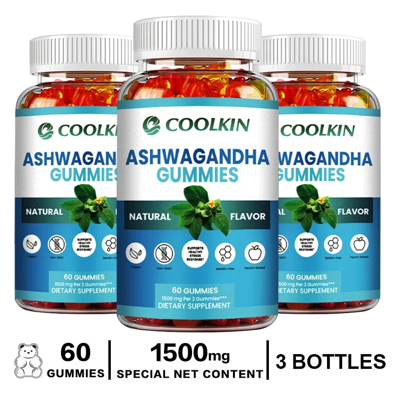Ashwagandha Gummies - Natural Anxiety Relief, Improves Mood, Helps with Immunity and Thyroid Function, Anti-anxiety