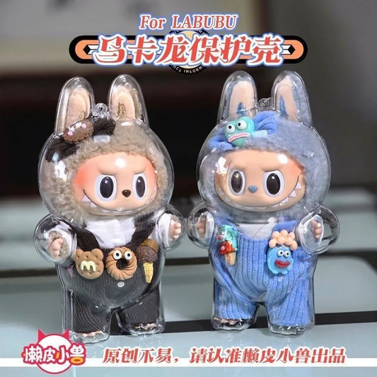 LABUBU V1 V2 transparent protective shell macaron standing protective cover dust cover doll labubu protector case