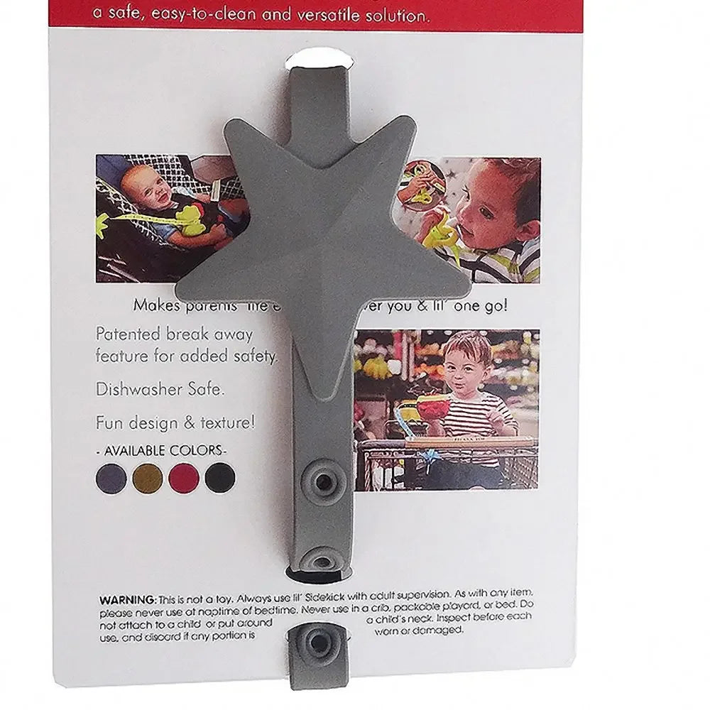 Baby Stroller Hook Silicone Star Pacifier Chain Non-Toxic Teether Strap Kids Toy Holder Organizer Stroller Accessories