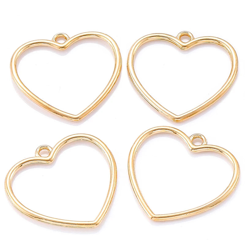 20pcs hollow Hearts Charms Necklace Pendant Bracelet Jewelry Making Handmade Crafts diy Supplies 25*25mm