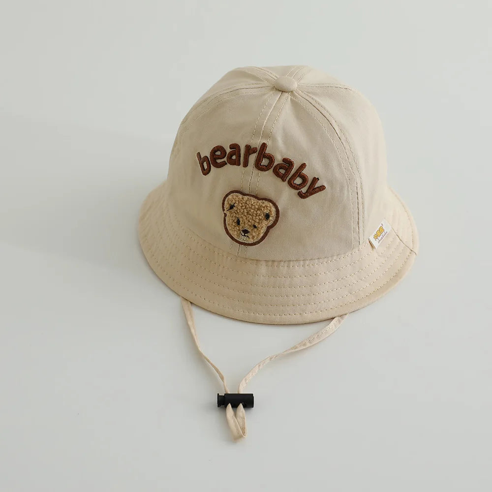 Cute Bear Baby Bucket Hats Korean Boy Girl Summer Uv Protection Fisherman Caps Kids Outdoor Sunshade Panama Basin Caps