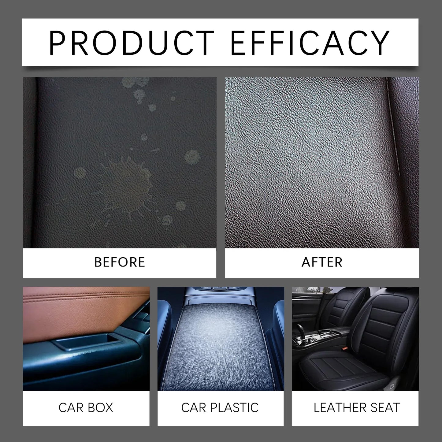 Premium Car Interior Cleaner Spray - Leather Fabric Plastic Cleaner&Protector Auto&Detailing Stain Removal Odor Eliminator Kit