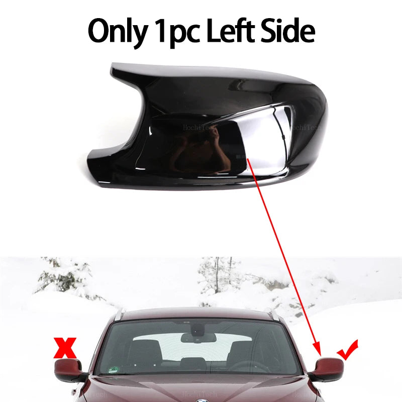 M Style Look Rearview Mirror Cover Cap Carbon Fiber Look Black for BMW X3 F25 X1 E84 Pre-LCI 2010 2011 2012 2013 Case