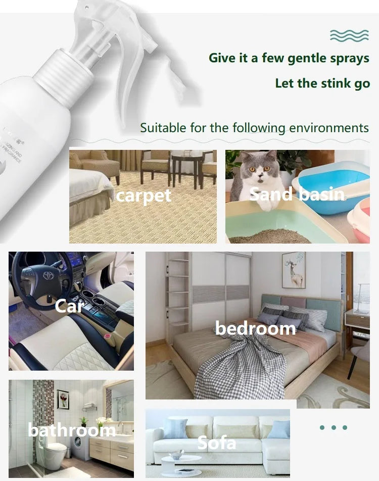 Natural Scented Pet Spray, Fresh Dog, Cat Body Perfume, Scent Deodorant, Remove Odor, Deodorant, Safety, 500ml