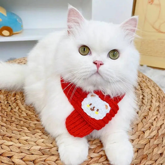 Puppy Accessories Pet Supplies Wool Puppy Scarves Pet Cat Scarves Keep Warm In Autumn Winter Pet Supplies Pet Scarves Product