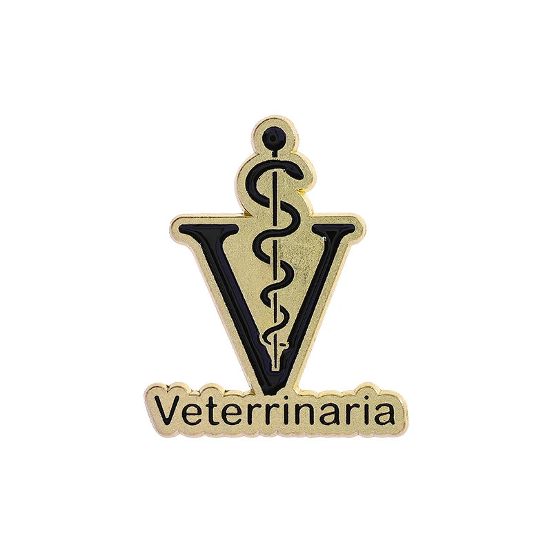Veterinary Pharmacy Symbol Caduceus Snake Enamel Pins Odontologia Nutricao Fisioterapia Medical Health Badge Brooch Doctor Nurse
