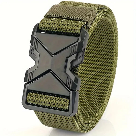 The New Men's 120cm Buckle Belt Nylon Braided Lightweight Breathable Daily Commuter Men's Belt