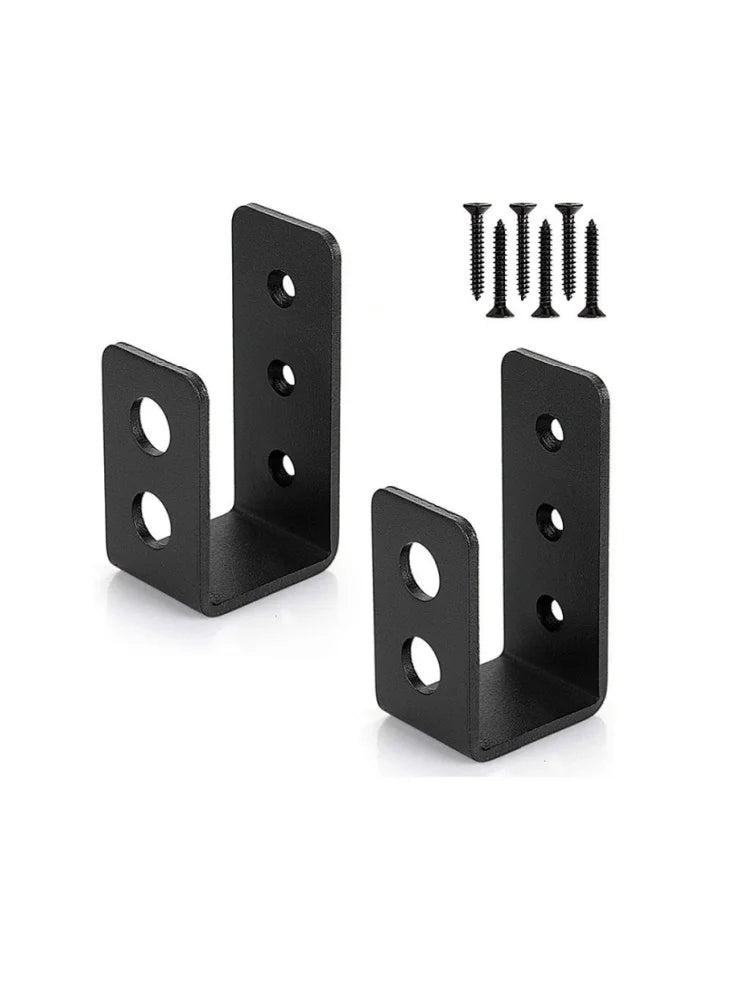 2pcs Shed Security Bar Door Brackets Door Barricades Clamps U Bracket Bar Door Locks Supports for Home Barn Shed Garage Gate