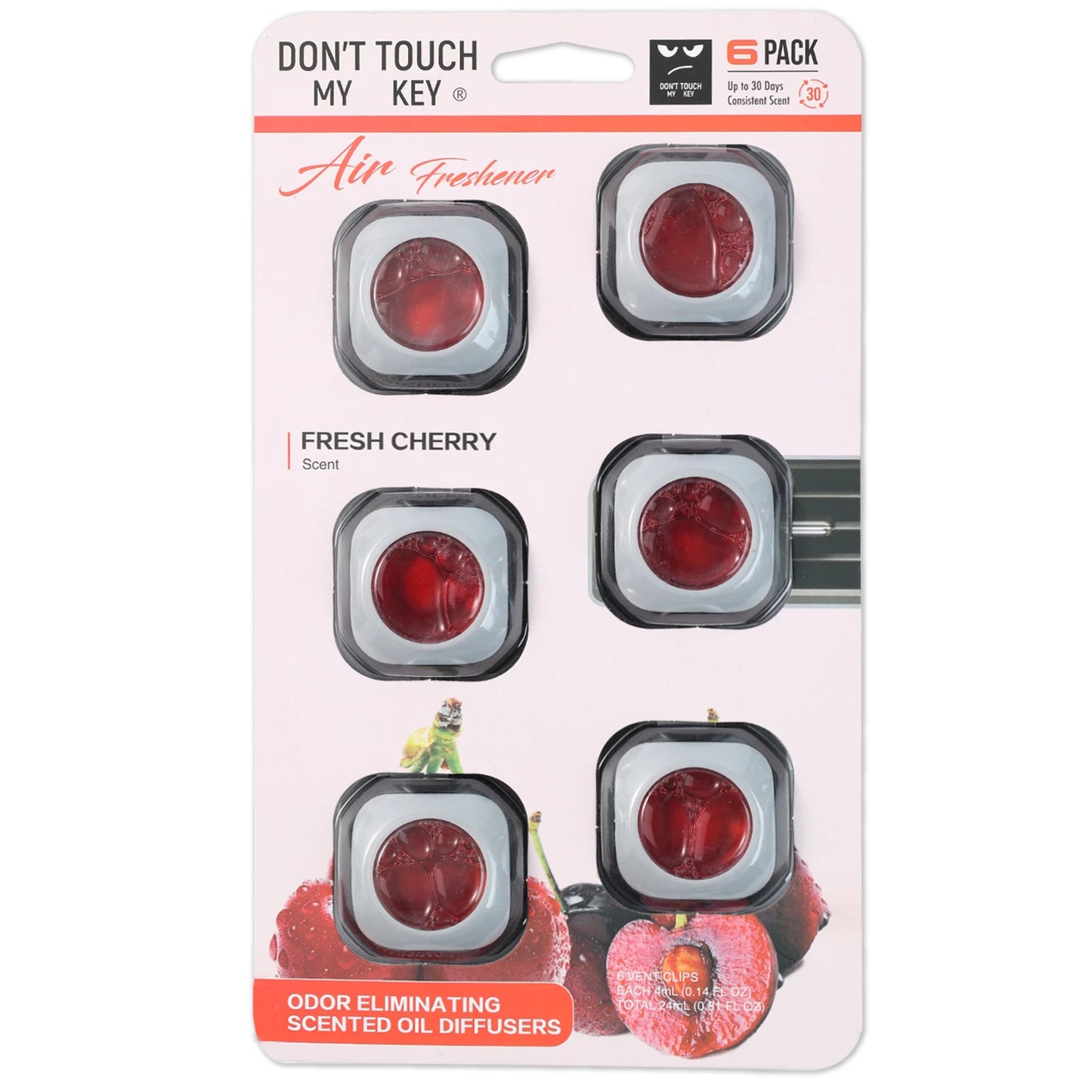 Fragrance Natural Essential Oil Fresh Scent Aromatherapy Car Air Freshener Diffuser Vent Clip Odor Eliminator 0.81oz 24ml 6 Pack