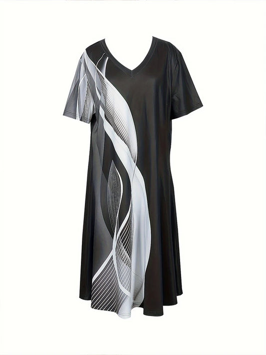 Summer Women's Dresses Beach Casual Sleeveless Maxi Dresses Printed Boho Tank Dresses V Neck Loose Sundresses