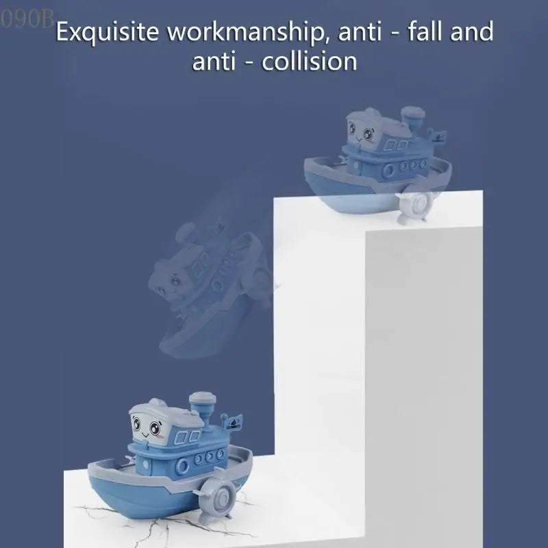 090B Bathtub Toy for Babies Lovely Cartoon Clockwork Float Cartoon Ship Boat Little Cruise Ship Interesting Clockwork Toy