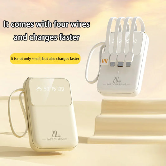 New Built In Power Bank With Small And Portable 20000mAh Llarge Capacity Portable Power Bank Super Fast Charging Power Bank Hot