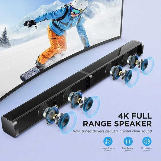 80W TV SoundBar 2.1 Bluetooth Speaker 5.0 Home Theater System 3D Surround Sound Bar Remote Control With Subwoofer For TV